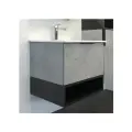 Тумба с раковиной в ванную 60 COMFORTY (Франкфурт-60 бетон светлый + раковина 60e)