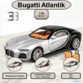 Машинка металлическая инерционная коллекционная масштабная модель 1:24 Bugatti Atlantic ; Бугатти Атлантик серый; черный