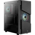 Корпус ATX AeroCool Menace Saturn RGB 4710562754186 черный, без БП, с окном, 2*USB 3.0, audio