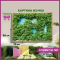 Картина для интерьера из стабилизированного мха Река, панно на стену, для декора