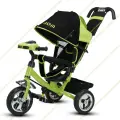 Велосипед детский трехколесный Luxmom 5588 ЧЕРНЫЙ-ЗЕЛЕНЫЙ, звук, свет, родительска ручка, подставка под ножки