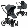 Joolz Day 5 Stone Grey с дождевиком, серая, детская коляска 2 в 1 с люлькой и сиденьем, для детей с рождения и до 3 лет
