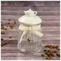 Банка стеклянная для сыпучих продуктов «Чайные беседы», 300 мл, 8×14 см, цвет крышки белый