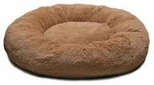 Пушистая лежанка d80 см +-5 см для крупных кошек и собак цвет коричневый артикул PNL80
