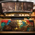 Игровой коврик для мыши DigitalRazor Fallout Stained glass 900x400x4mm, зелёный, жёлтый