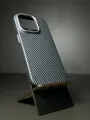 Чехол-накладка для Айфон 15 Про с МагСейф из Кевлара / чехол на iPhone 15 Pro с MagSafe Kevlar LUXO Life+ / MOSBROS, Классический черный, карбоновый