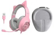 Наушники проводные Edifier G2 Pro Pink с чехлом для хранения, розовые