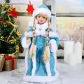 Снегурочка Голубая шубка40 см, с посошком