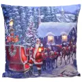 Новогодняя светящаяся подушка Рождественские Сюрпризы от Санты 45*45 см на батарейках, Kaemingk, 485503-2