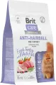 Сухой корм для взрослых кошек супер-премиум с белой рыбой и индейкой Cat Anti-Hairball BRIT CARE0,4 кг