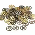 Декоративные элементы, 25х1мм, шестеренки, базовый материал - цинковый сплав, микс цветов, 20 шт.
