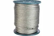 Трос для растяжки, DIN 3055, без оплетки, d=8 мм, оцинкованный, в катушке 100 м