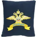 Подушка сувенирная полиция россии 35х35 вышитая темно-синяя