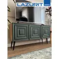 ТВ тумба под телевизор напольная высокая Lazurit Alpes коричневая зеленая комод на ножках с полками 114х58х37 см