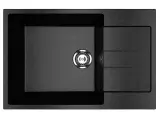 Мойка кухонная Ulgran U-602 -308 прямоугольная, 50x76, с крылом, матовая, черная, российская
