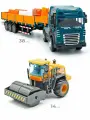 Фура тягач синяя дорожные работы с асфальтоукладчиком - свет и звук- инерционный механизм