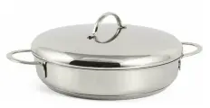 Жаровня ВСМПО-Посуда d200мм Гурман-Классик из нержавеющей стали с тройным дном