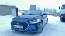 Дефлектор капота кожаный для Hyundai Elantra (2015-2019) VI (AD) Хендай Элантра