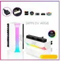 Угловой переходник ATX 24 pin для материнской платы угол 90 градусов с ARGB подсветкой 5v3pin белый