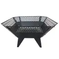 Очаг для костра разборный Греческий BB014, сталь, черный, квадратный