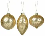 Елочная игрушка GOODWILL Шар стеклянный золотой (набор 3 шт) 8 см
