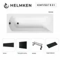 Акриловая ванна Helmken Vespera 170x70 комплект 5 в 1: ванна, ножки, черные подголовник, лицевой и торцевой экраны