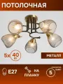 Люстра BayerLux Дассе , 5хЕ27, 40 Вт, черно-бронзовый, 53 53 24 см