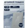 Душевой поддон 120x80 INRAIN из искусственного камня, серый, прямоугольный