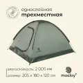 Палатка трекинговая Maclay 3х-местная однослойная зеленого цвета