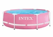 Бассейн Metal Frame PINK 244х76см, 2843л, INTEX