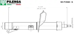 Амортизатор PILENGA SHP0183G, газовый, передний, левый, для широкого модельного ряда