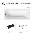 Акриловая ванна Helmken Vespera 180x80 комплект 3 в 1: ванна, тройные ножки, черный подголовник