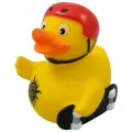 Игрушка для ванной FUNNY DUCKS Скейтбордер уточка (1943), желтый/черный/красный