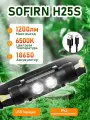 H25S 6500K Светодиодный налобный фонарь 18650 мощный 1200 люмен SST40 USB C перезаряжаемый фонарик.