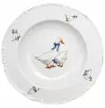 Тарелка 23 см 1 шт глубокая Thun Констанция /Гуси / 133450