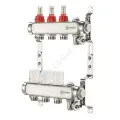 Группа коллекторная нержавеющая сталь 1 ВР/ВР 3 вых 3/4 НР под евроконус с расходомерами Aquasfera 9501-02