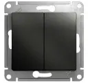 Выключатель двухклавишный антрацит, сх.1, 10АХ, Systeme Electric Glossa (комплект 5шт)
