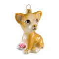 Елочная игрушка собака Чихуахуа стеклянная