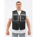 Жилет сетчатый с карманами строительный, для охоты и рыбалки, 3xl, черный