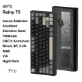 WOB Игровая клавиатура беспроводная Rainy75 Pro, NightDark, RGB, CocoaSwitches, Anodized, Английская раскладка, черный матовый