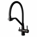Смеситель для кухни VIGRO VG4460-7.7, гибкий излив, переключатель на фильтр, черный