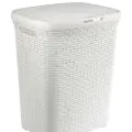 Корзина для белья Виолет 60 л ротанг цвет белый