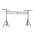 ECO LS081 Black Система для подвеса световых приборов (2 стойки +2 фермы+крепежные элементы) . Максимальная высота 3,5м. Ширина 300 см. ширина перекладин стоек: 120см (d:3.5cм). Макс. нагрузка 150кг. Материал сталь. Вес 23кг. Цвет черный матовый. Одна си
