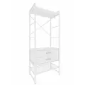 Стеллаж со штангой Микс для прихожей 80 см, Белый