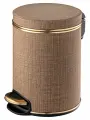 Ведро для мусора с педалью Вamboo коричневый, кант золото, 5л Geralis