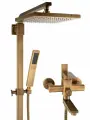 Душевая система со смесителем, 3-х функциональная , с тропическим душем, максимальная высота 150 см, цвет античная бронза
