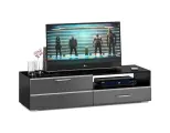 Тумба под телевизор Ларго, 140 см, цвет венге/графитовый серый глянец, МДФ