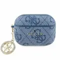 Guess для Airpods Pro 2 чехол PU кожа с узором 4G металлическим лого и подвеской, голубой