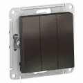 4 шт. Systeme Electric AtlasDesign Мокко Выключатель 3-клавишный сх.1+1+1, 10АХ, механизм, ATN000631