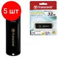 Комплект 5 шт, Флеш-диск 32 GB, TRANSCEND Jetflash 700, USB 3.0, черный, TS32GJF700
